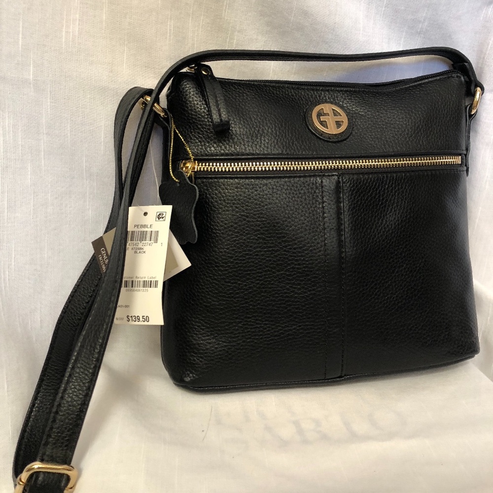 Black Leather Giani Bernini Shoulder Bag - NWT!